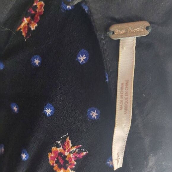 Free People Two Faces Print Mini Dress Smocked Bodice Size Small - Picture 9 of 9